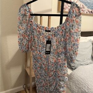 Floral Print Women's Dress - Multicolor